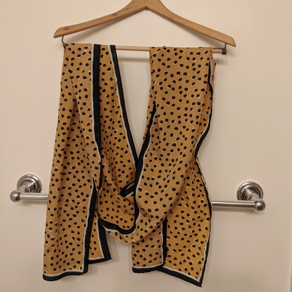 Burnt Orange Cheetah Print Silky Scarf